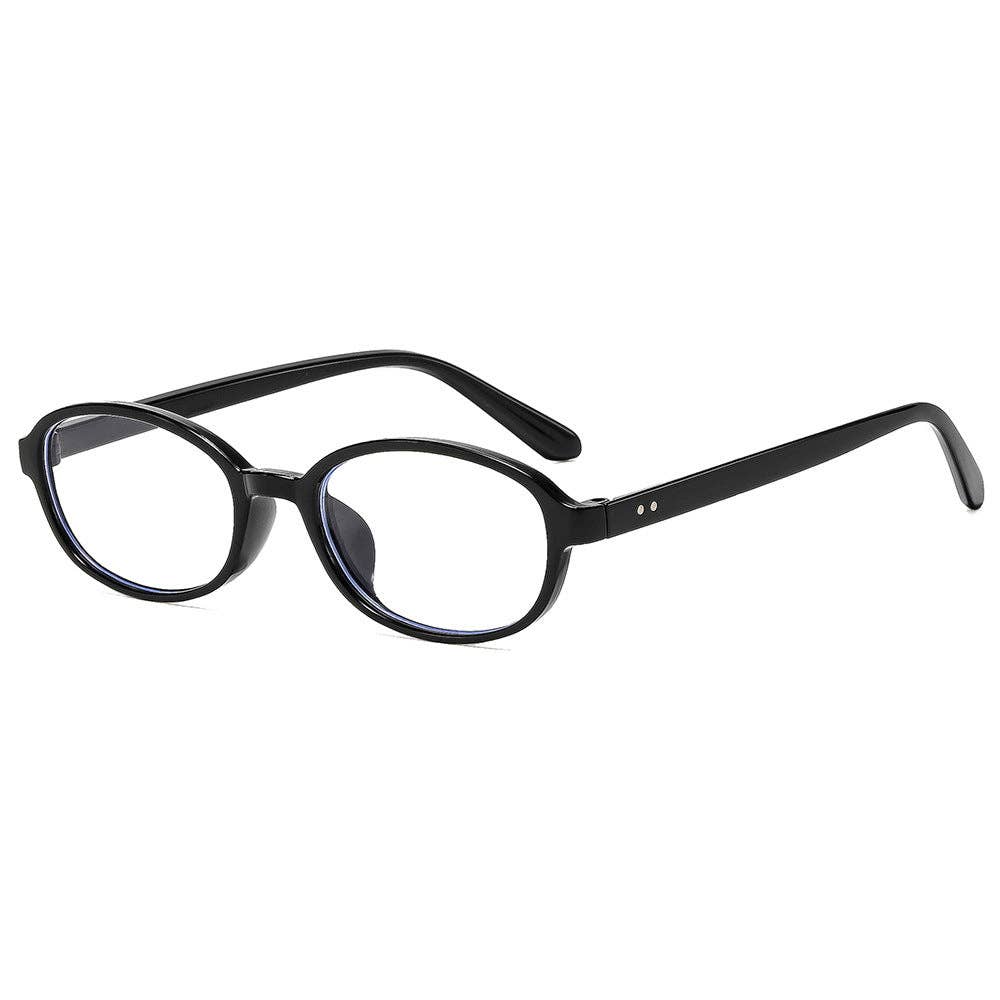 Oval Cat Eye Red Frame Glasses Retro Chic for Women