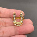 Full Zircon Inlaid Horseshoe 18K Gold Plated SS Ring - FGS