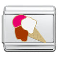 Italian Bracelet Charm - Ice Cream Cone 9mm Links