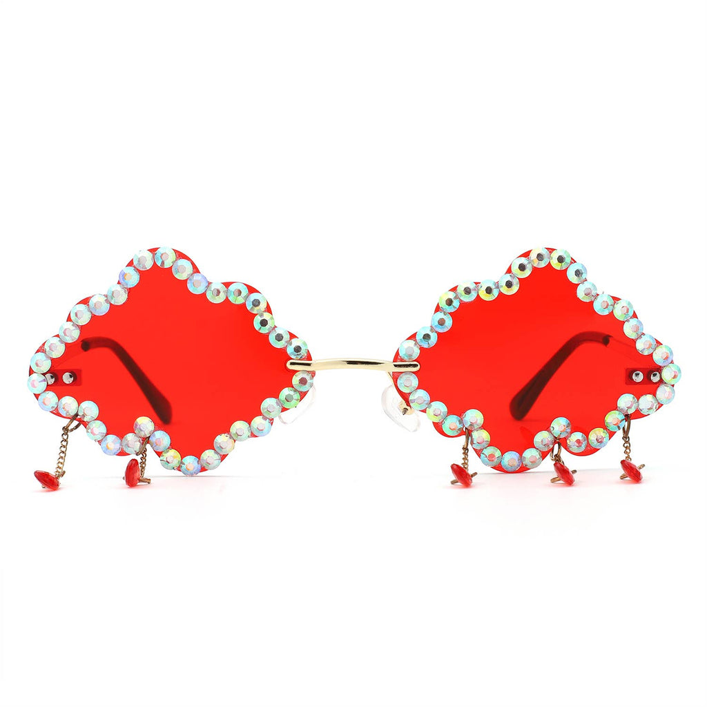 Rhinestone Cloud Irregular Shades Crystal Charm Sunglasses