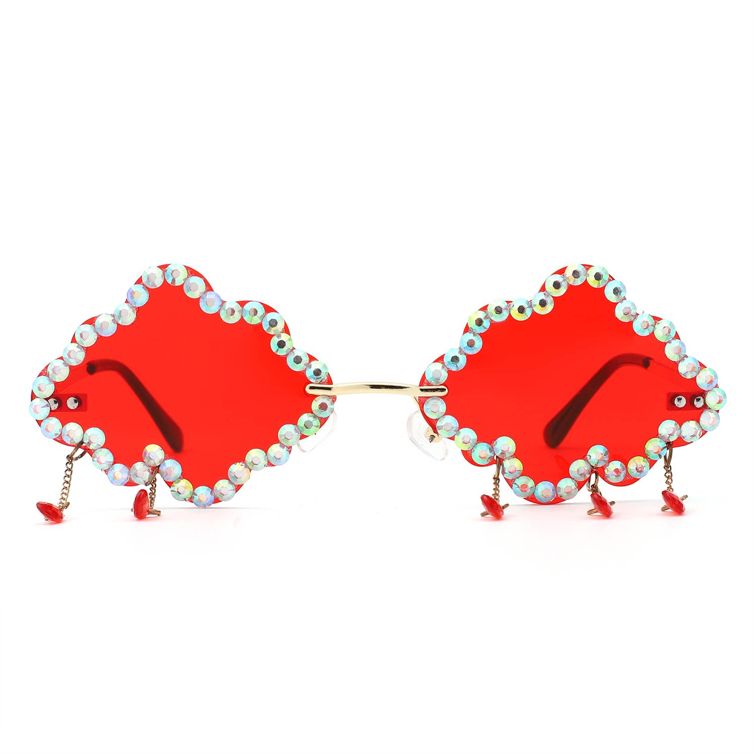 Rhinestone Cloud Irregular Shades Crystal Charm Sunglasses