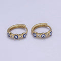 14mm Dainty Evil Eye Huggie  Hoop Earring T309~T314