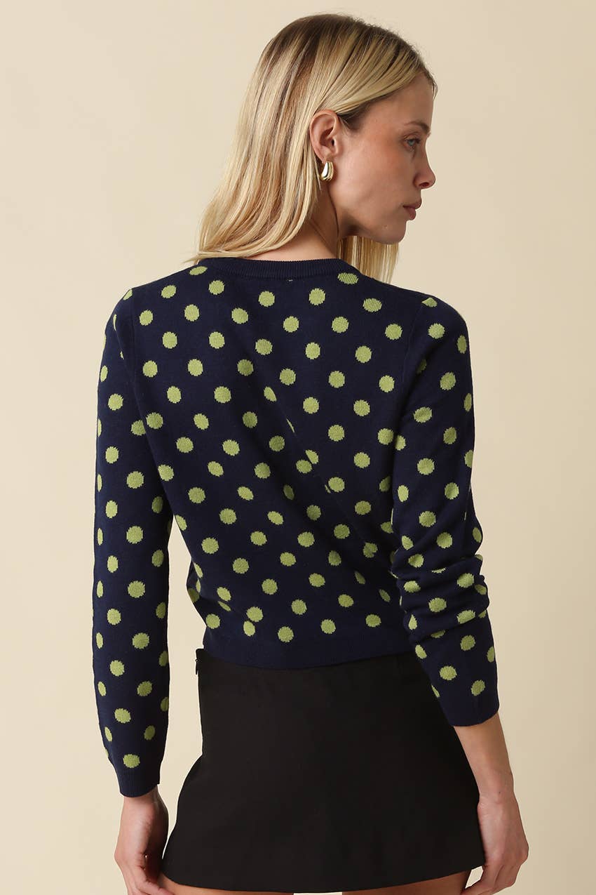 Callie Polka Dot Cropped Cardigan