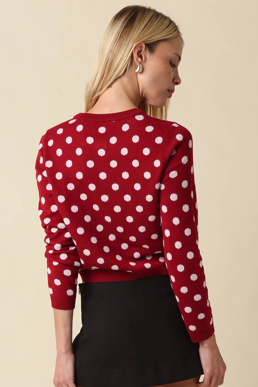 Callie Polka Dot Cropped Cardigan