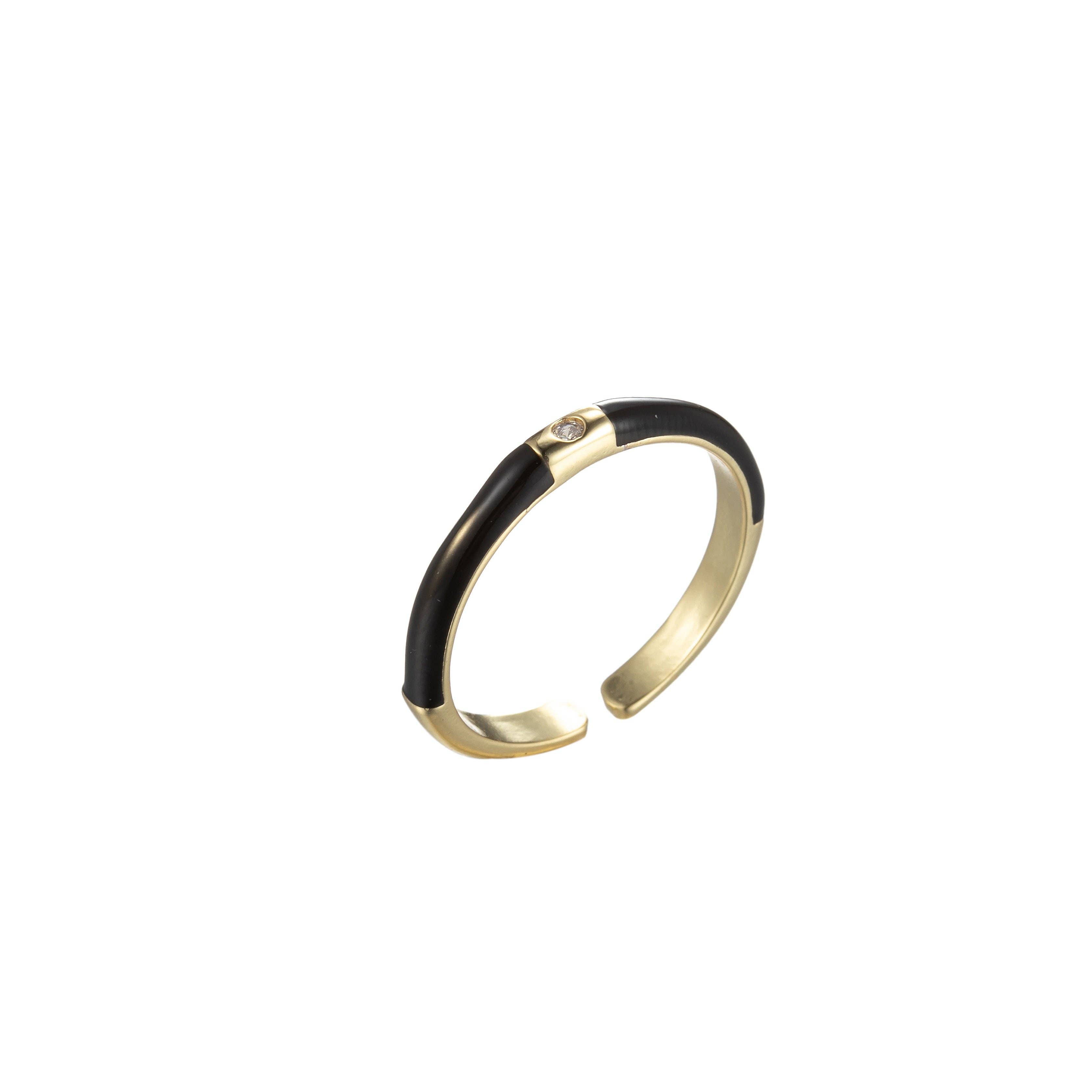 Gold Filled Colorful Enamel Stack Rings O860~O869