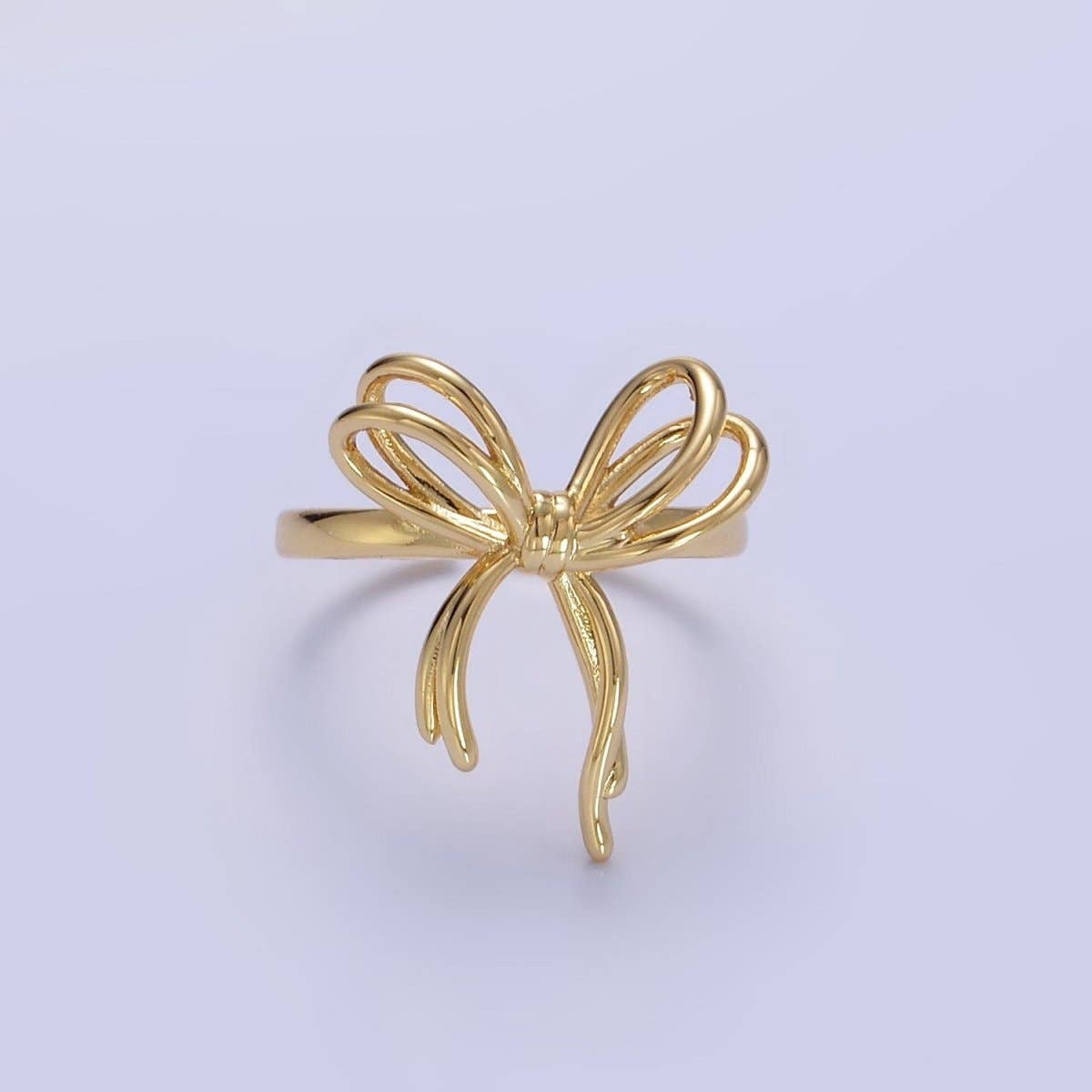 14K Gold Filled Double Tied Bow Ribbon Ring in Gold & Silver | R208 R209