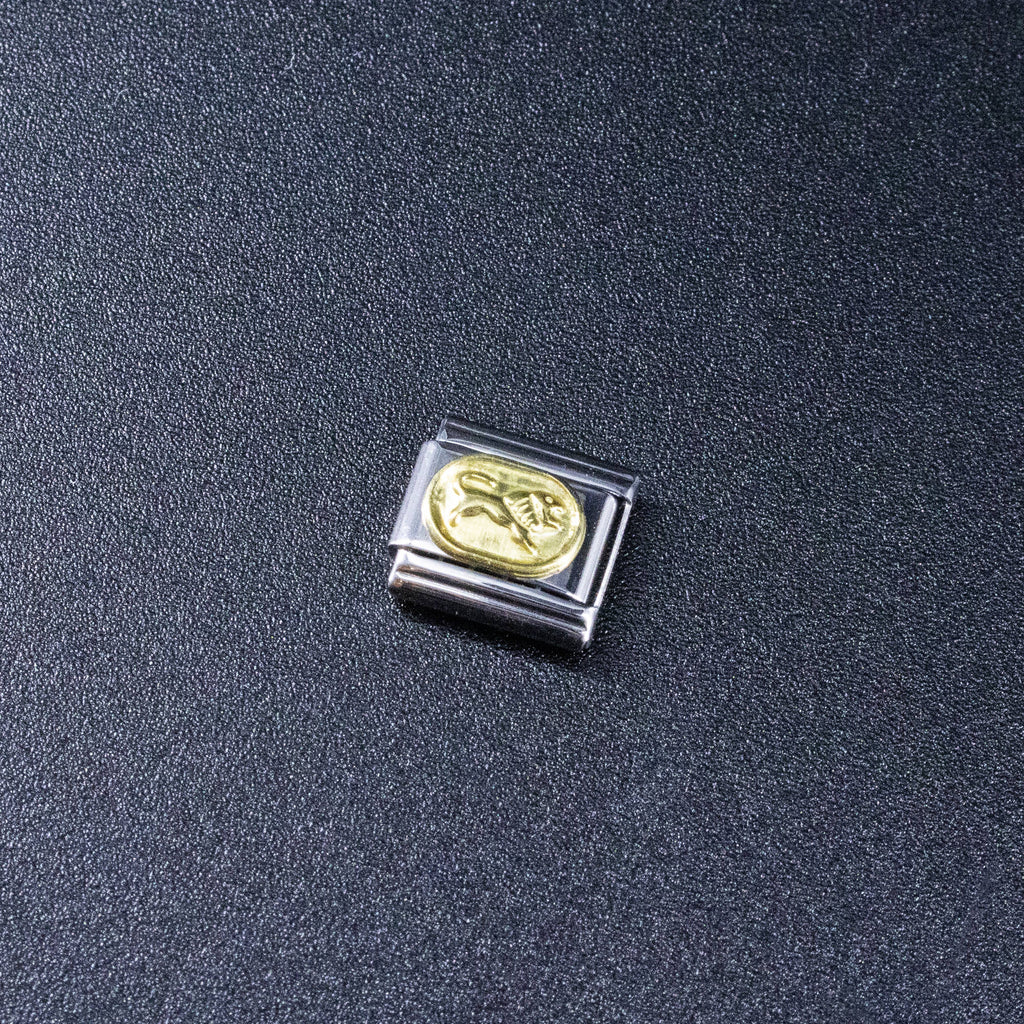 Italian Charms - Leo Zodiac, 9mm Gold Bracelet Links