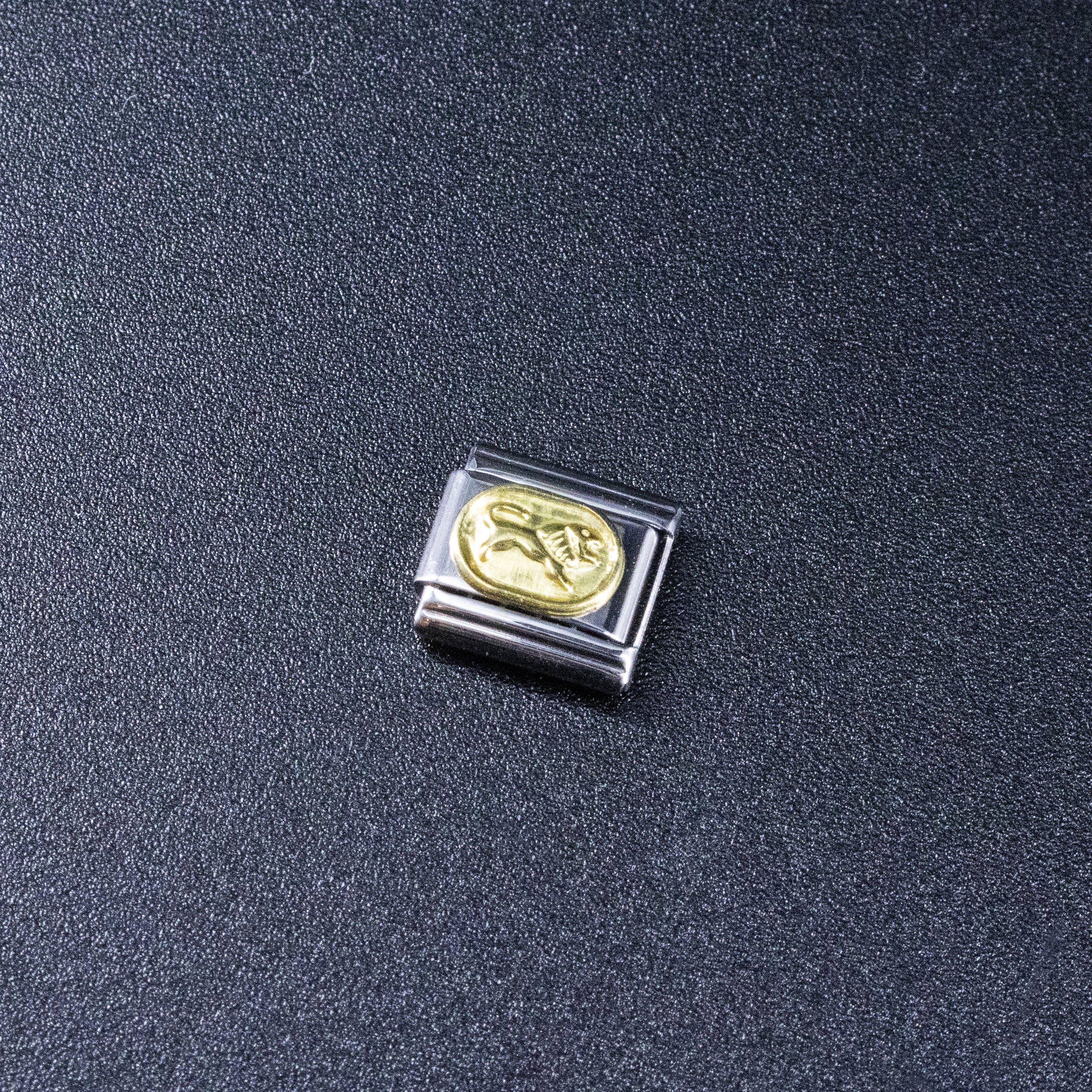 Italian Charms - Leo Zodiac, 9mm Gold Bracelet Links