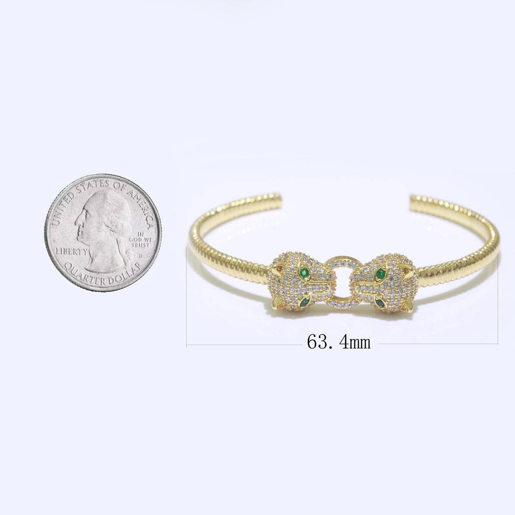 Gold Filled Panther Open Adjustable Bangle Quality Bracelet
