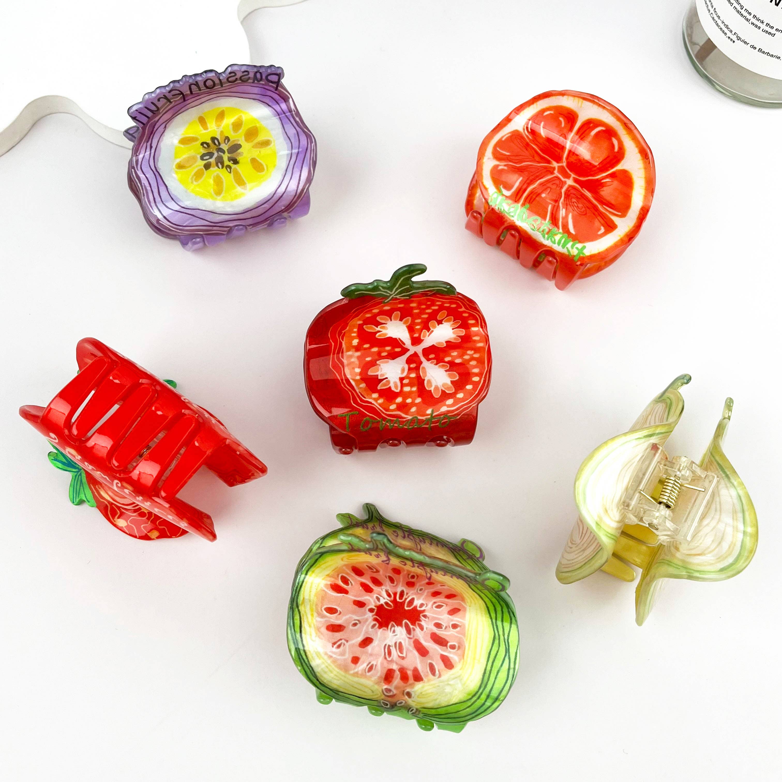Cute & Fun Versatile Fruit Print Hair Claw Clip