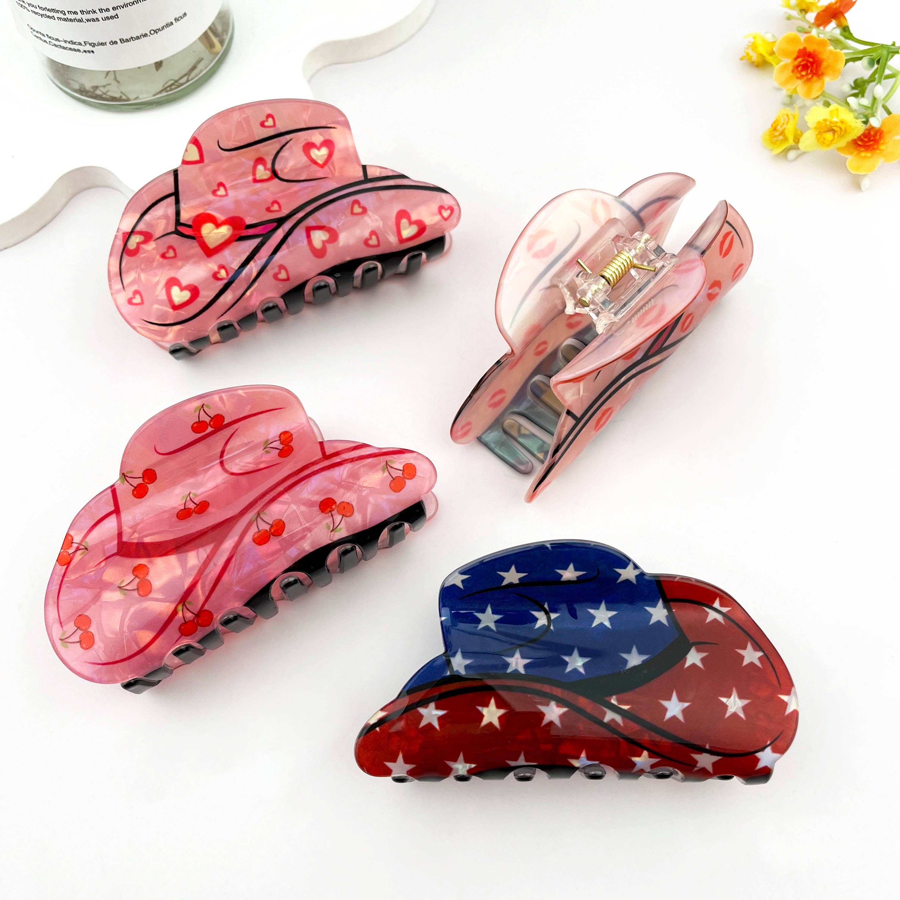 Cartoon Juice Can Print Hair Claw Clip