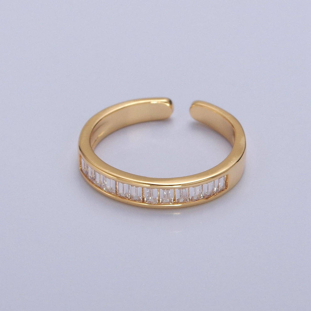 Minimalist Baguette Ring Classic Pave Ring O-2176