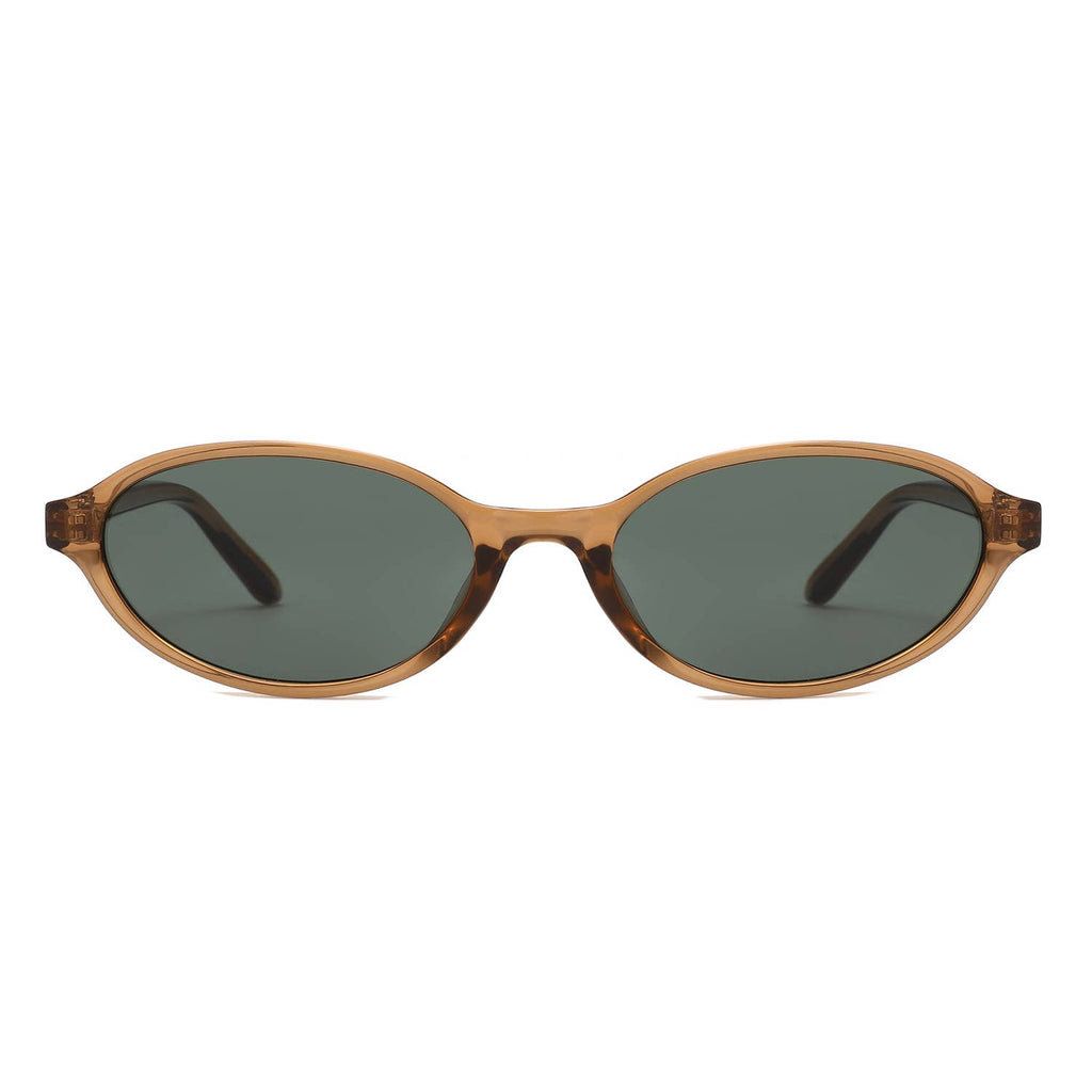 Retro Oval Slim Frame Unisex Fashion Sunglasses