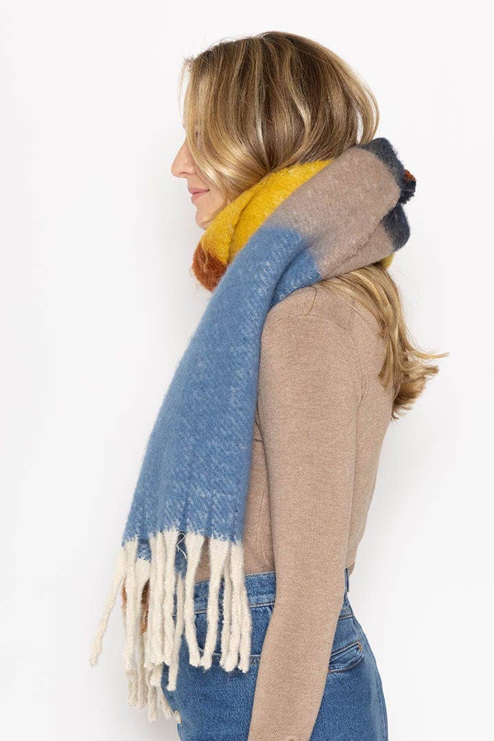 WCL120084 Sherrie Multi Stripe Cozy Scarf With Fringe