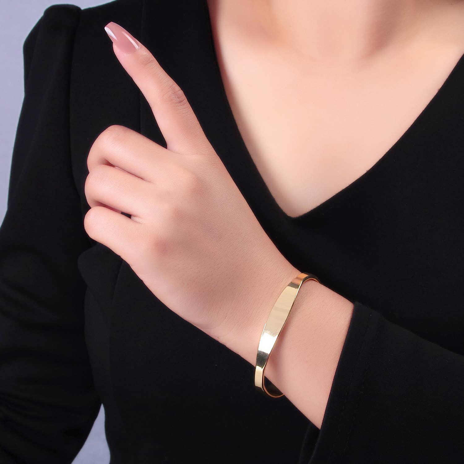 Minimalist 24K Gold Filled Band Cuff Bracelet | WA-2663
