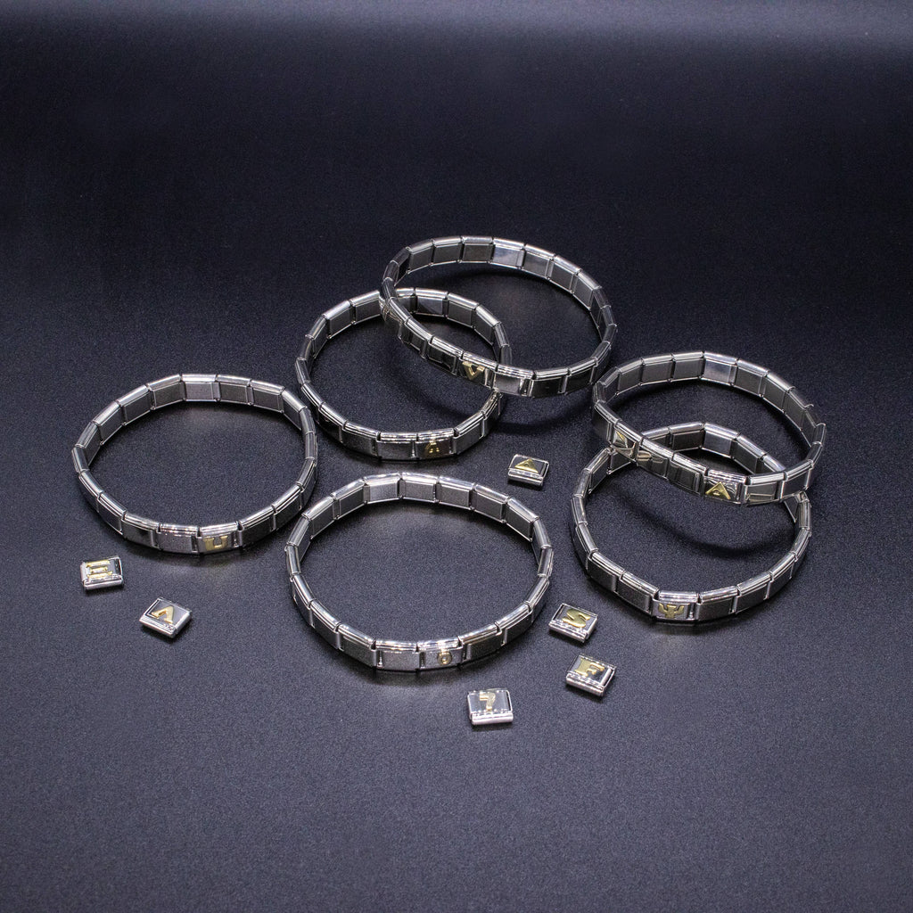 Italian Charm Letters A-Z - 9mm Gold Bracelet Charms