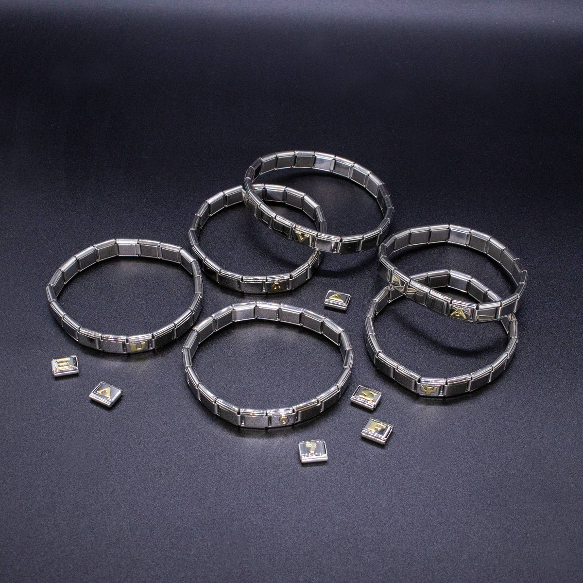 Italian Charm Letters A-Z - 9mm Gold Bracelet Charms