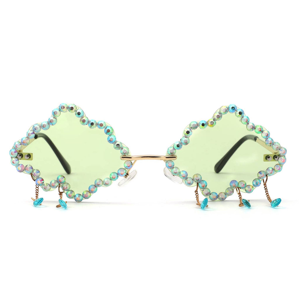 Rhinestone Cloud Irregular Shades Crystal Charm Sunglasses