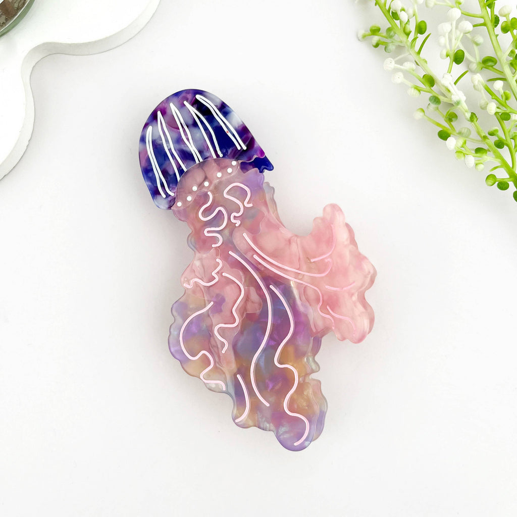 Graceful Jellyfish Acetate Hair Claw Clip