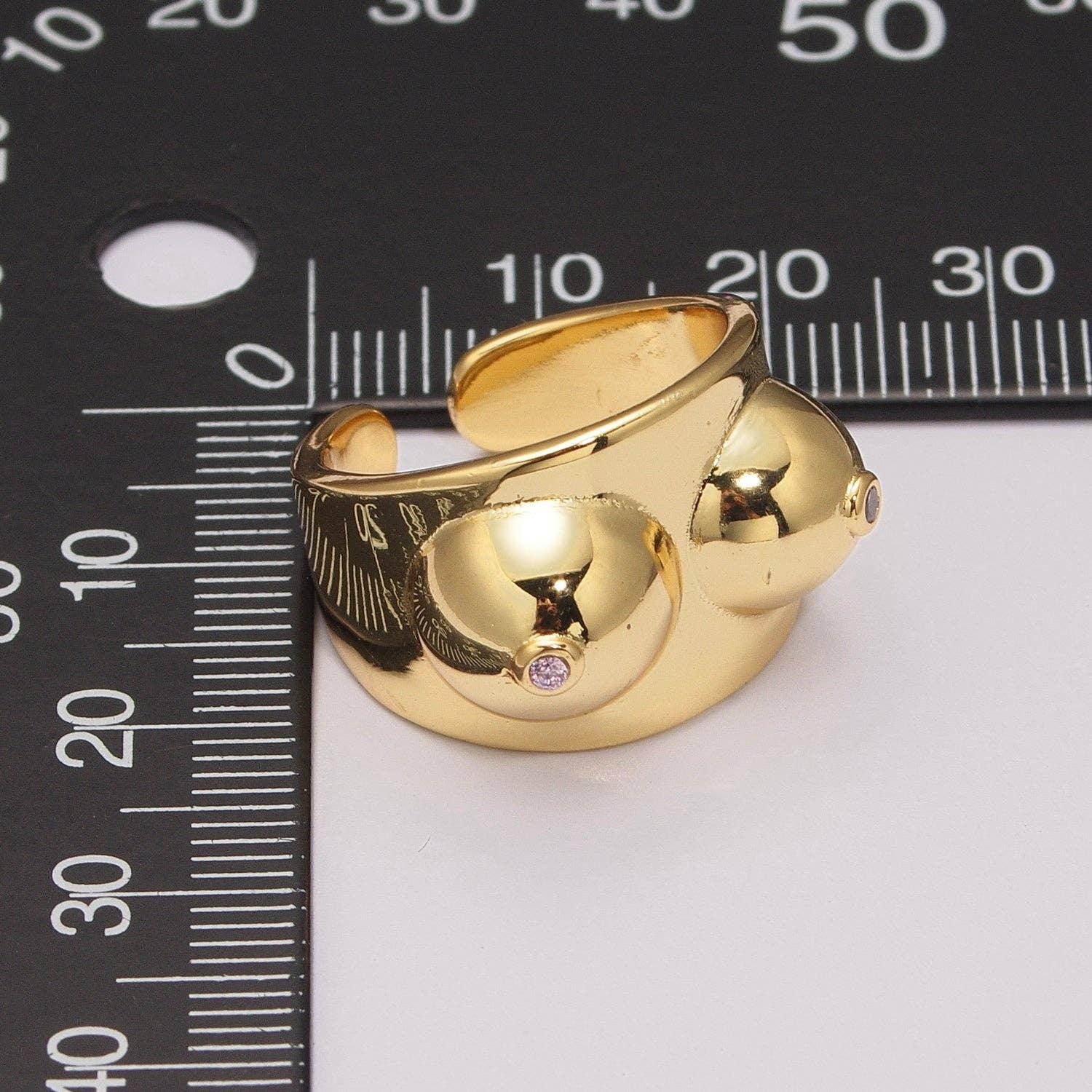 Gold Boobs Ring Novelty Silver Breast Cancer Awareness. Celebrating Breastfeeding Jewelry Gold Boobs Ring Novelty Silver Breast Cancer Awareness. Celebrating Breastfeeding Jewelry U025