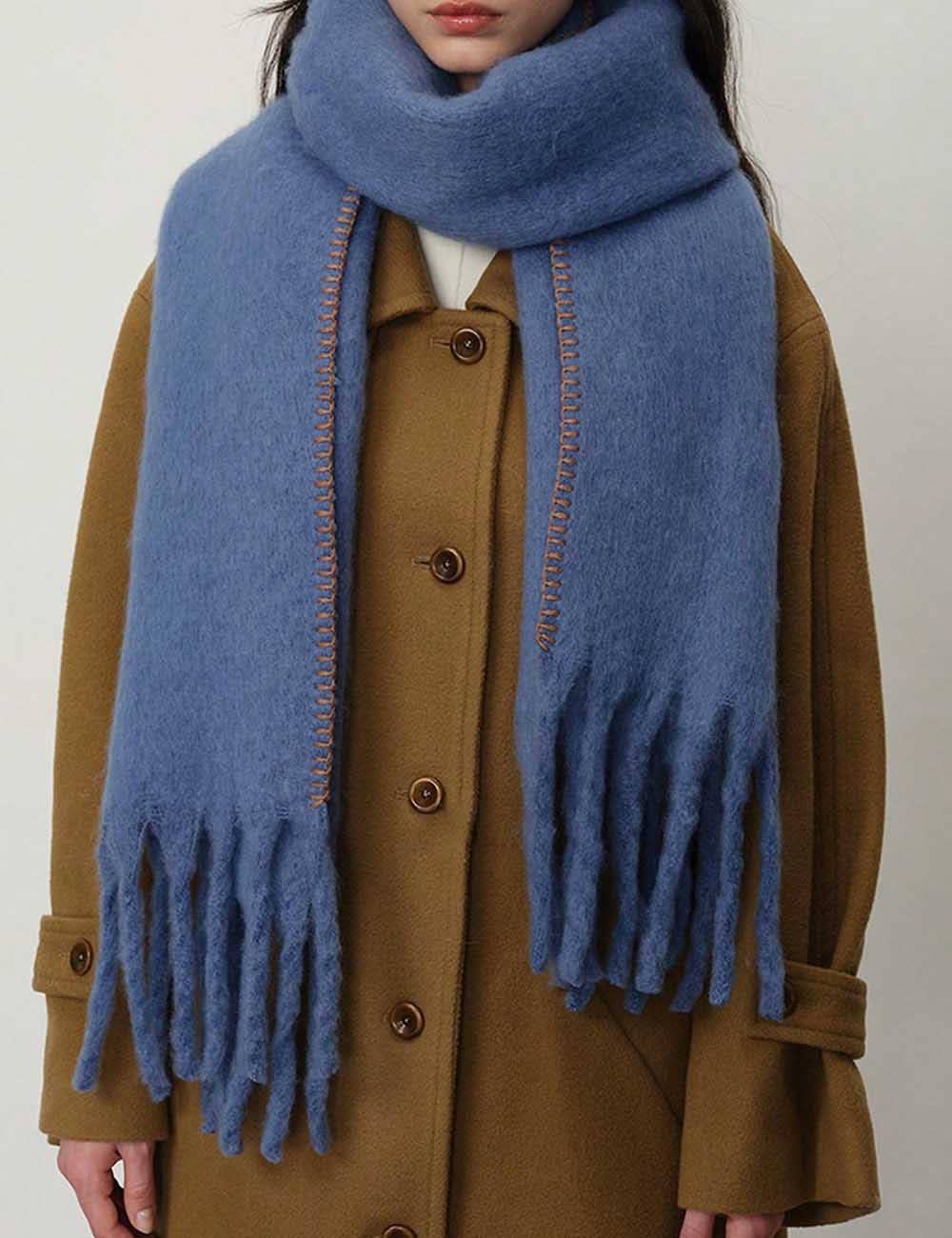 Warm Plush Thick Cashmere Fringe Winter Scarf DP25F607