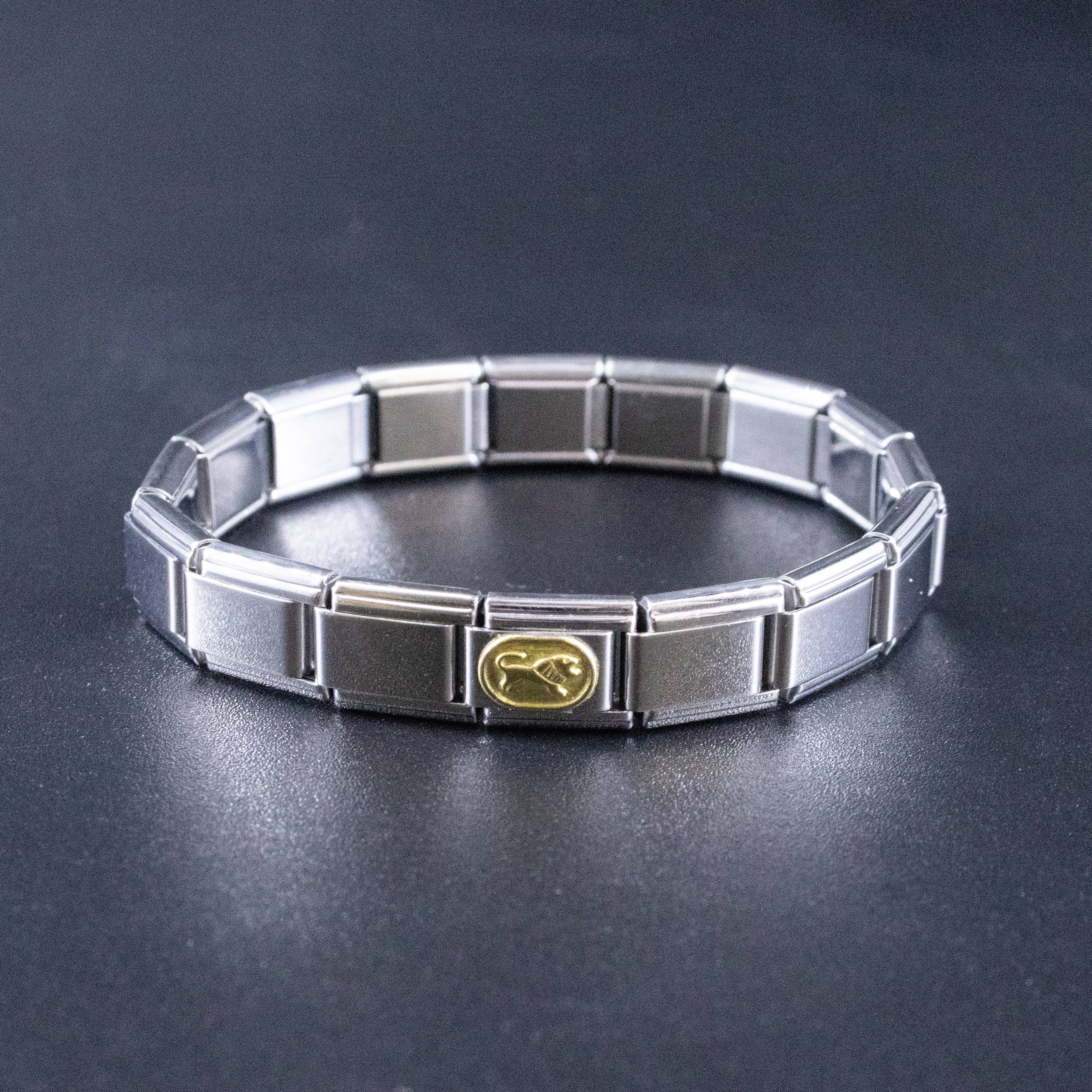 Italian Charms - Leo Zodiac, 9mm Gold Bracelet Links