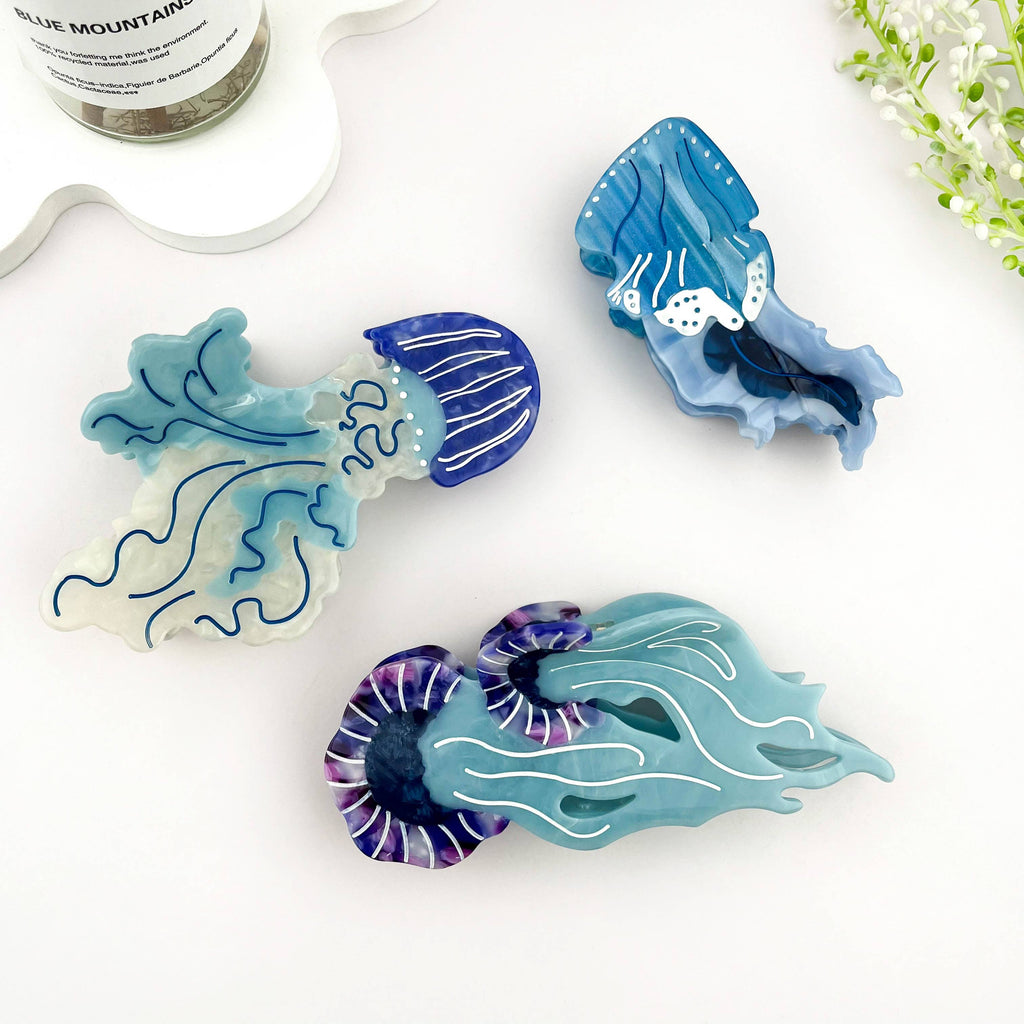 Graceful Jellyfish Acetate Hair Claw Clip