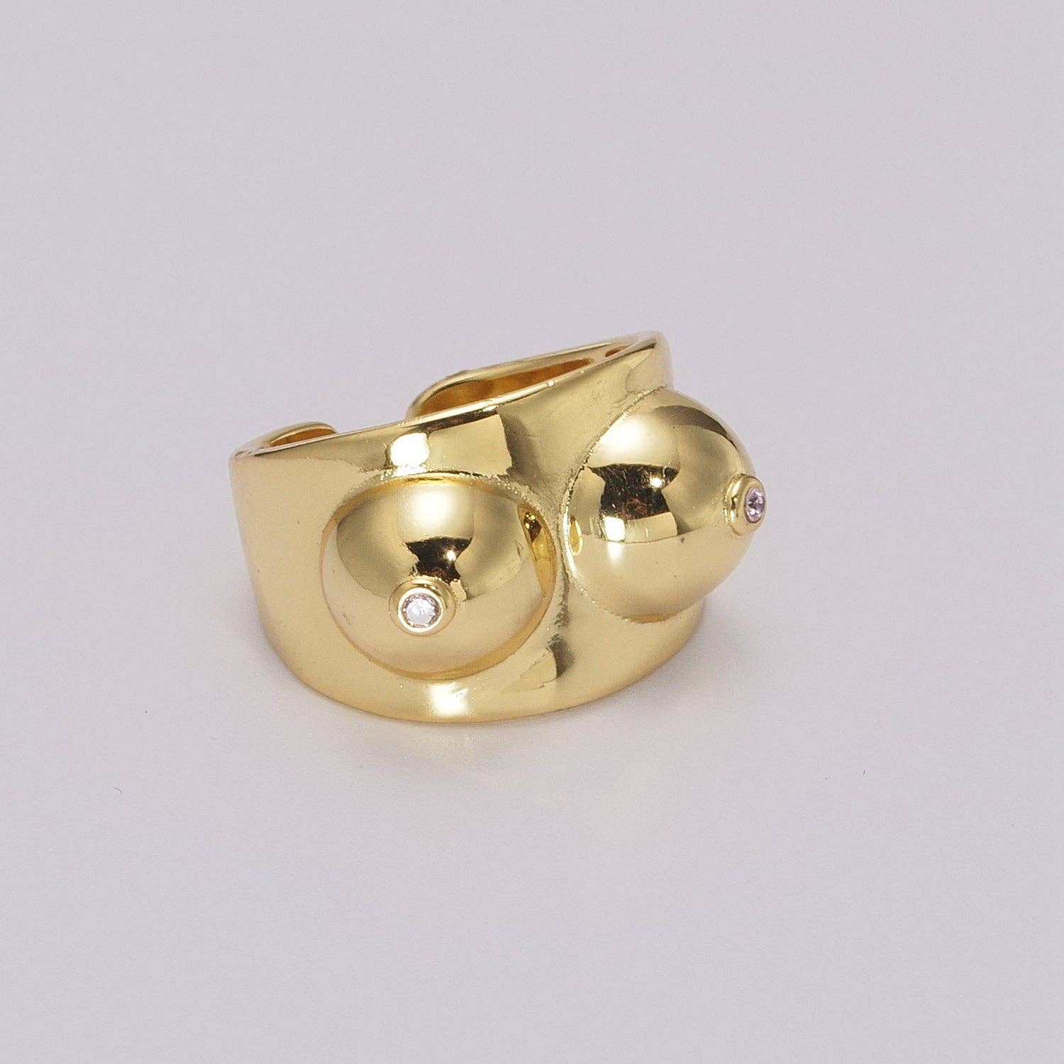 Gold Boobs Ring Novelty Silver Breast Cancer Awareness. Celebrating Breastfeeding Jewelry Gold Boobs Ring Novelty Silver Breast Cancer Awareness. Celebrating Breastfeeding Jewelry U025