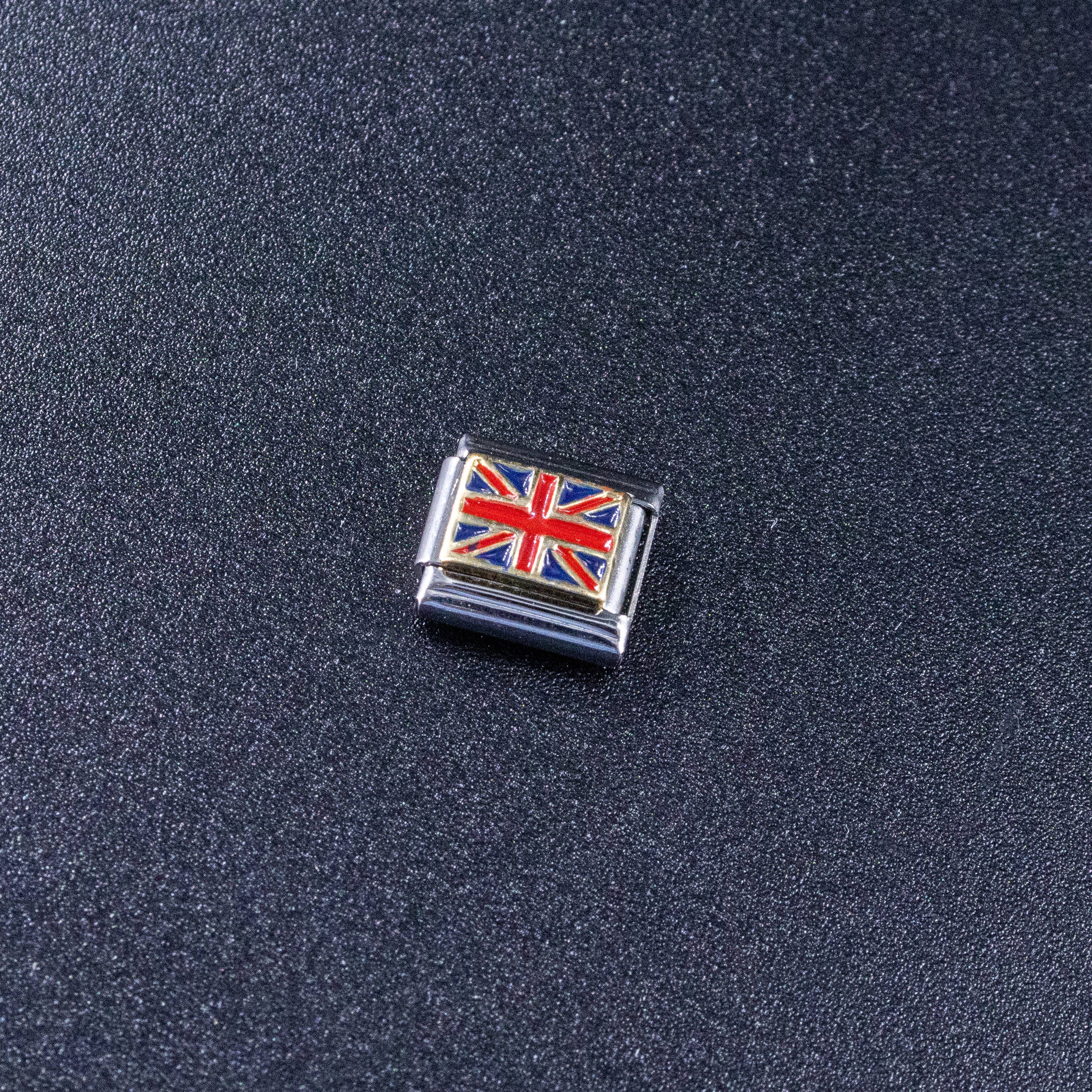 Italian Charms - UK Flag, 9mm Enamel Bracelet Links