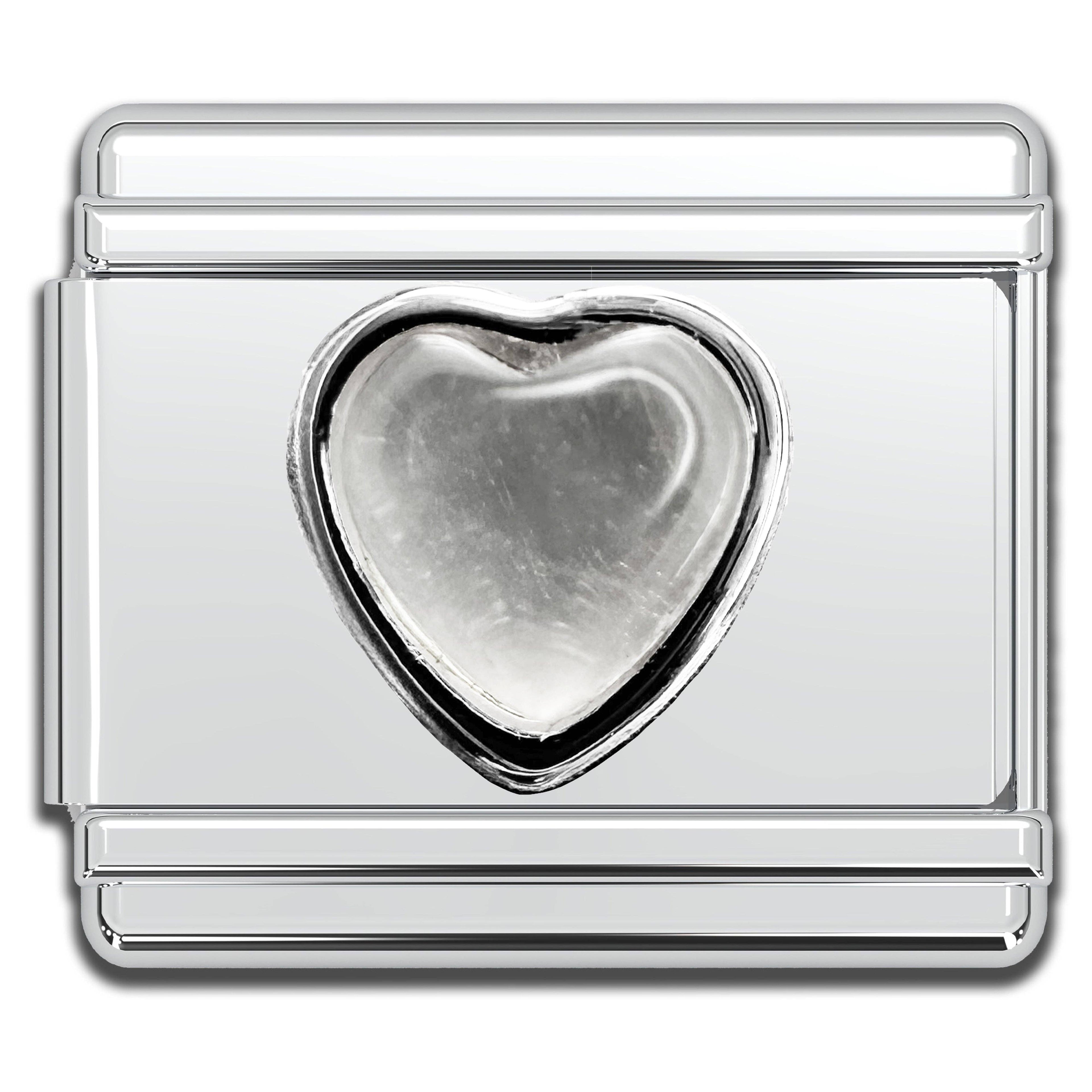 Italian Charm Bracelet Charms - Gemstone Heart Links