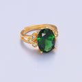 Light/Dark Green Jade Stone Band Ring O765 O2298