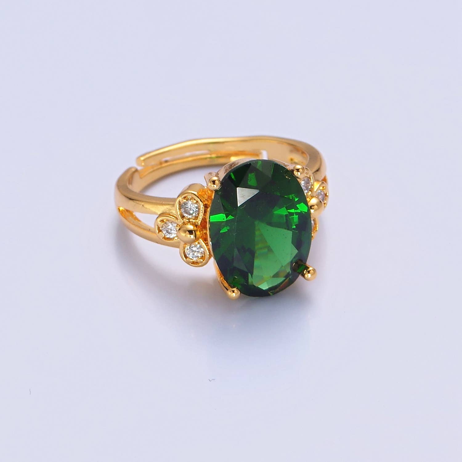 Light/Dark Green Jade Stone Band Ring O765 O2298