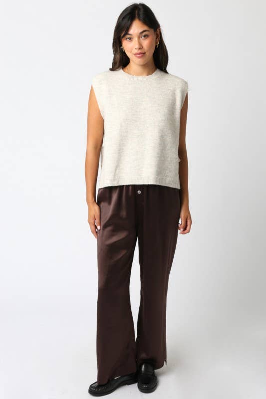 Evelyn Satin Wide-Leg Pants