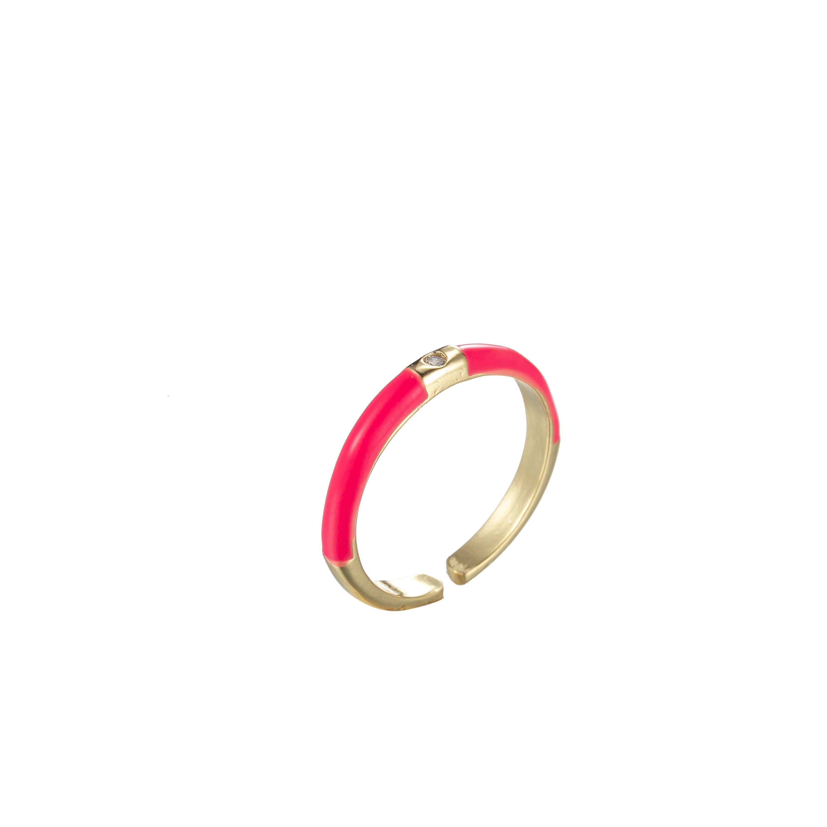 Gold Filled Colorful Enamel Stack Rings O860~O869