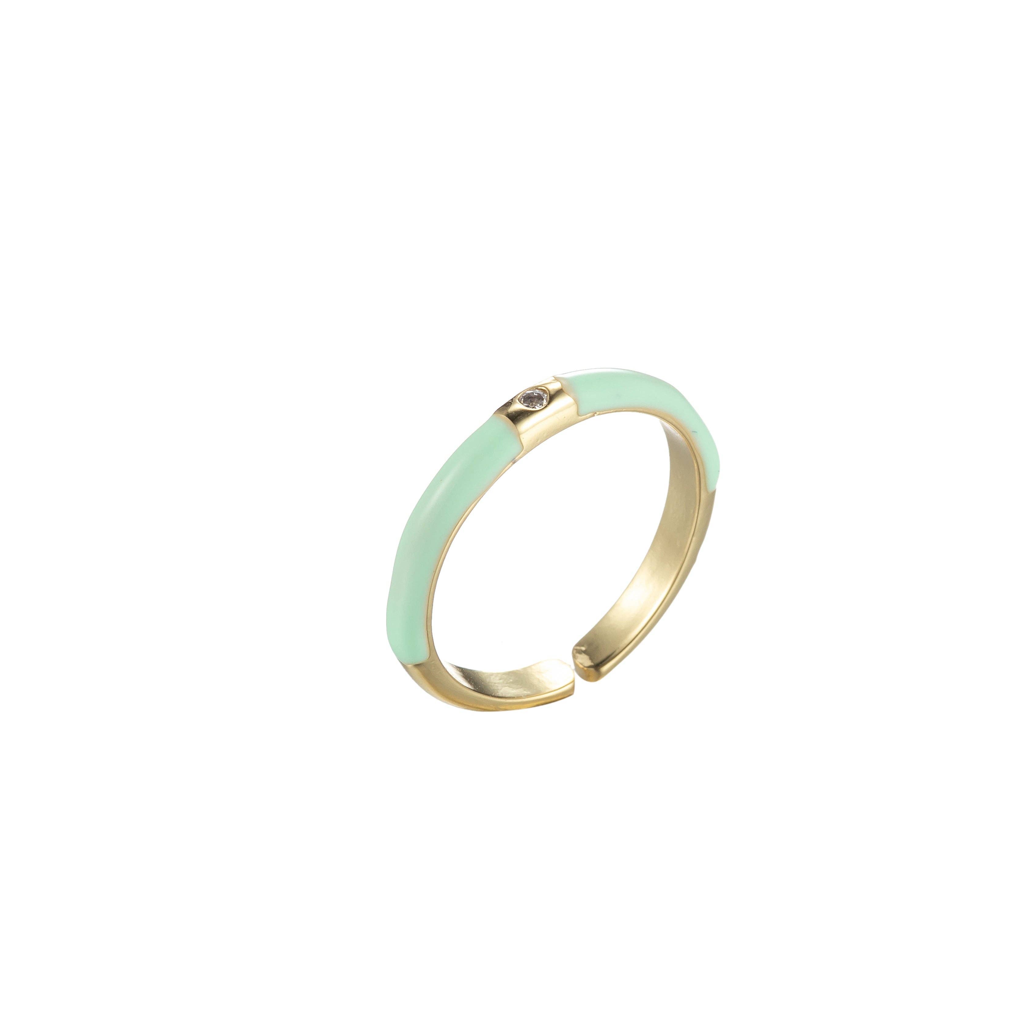 Gold Filled Colorful Enamel Stack Rings O860~O869