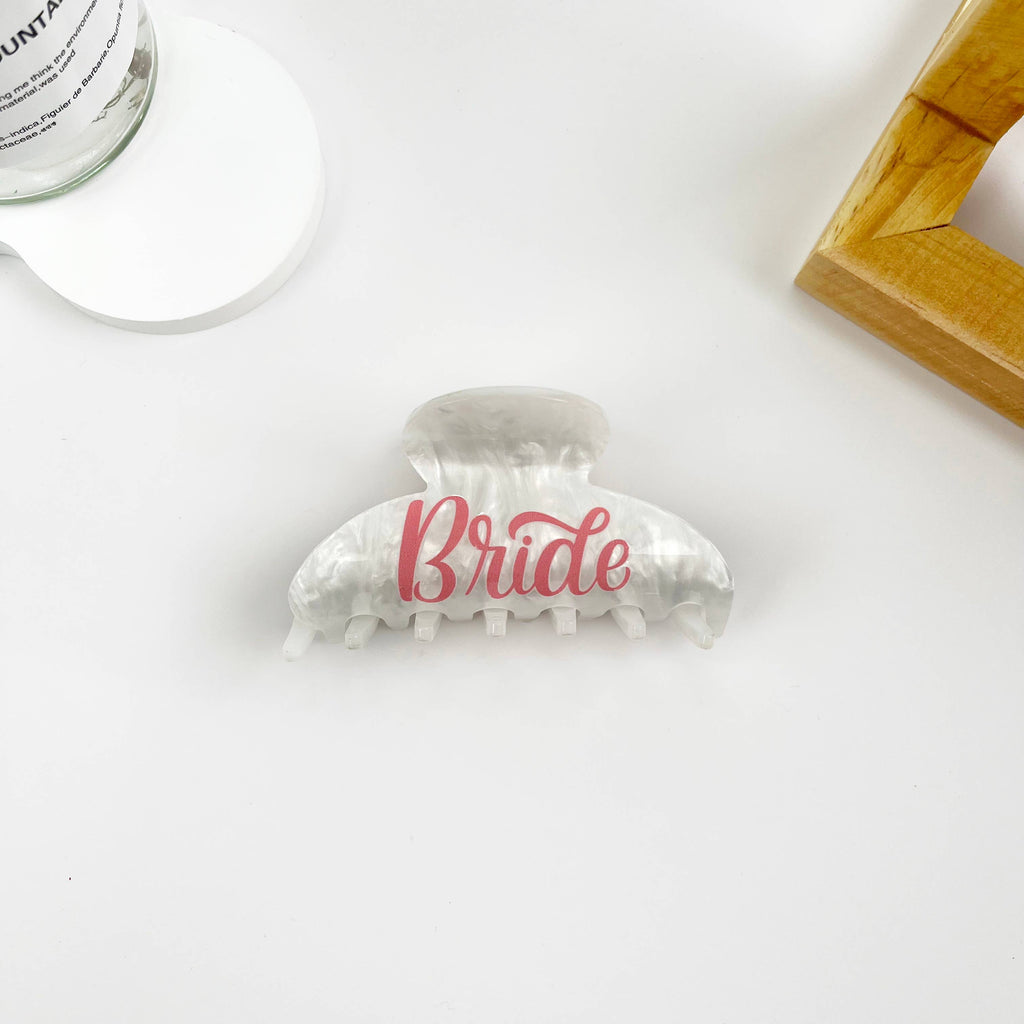 Elegant bride letter hair claw clip