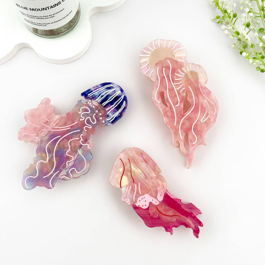 Graceful Jellyfish Acetate Hair Claw Clip