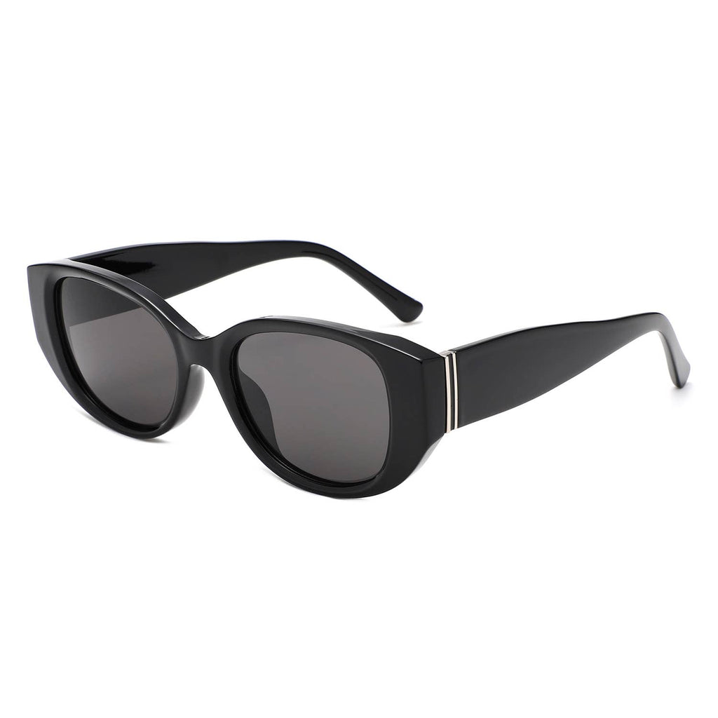 Women Cat Eye Sleek Angular Thick Frames Fashion Sunglasses