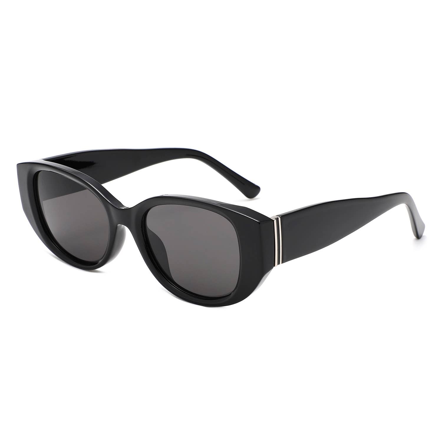 Women Cat Eye Sleek Angular Thick Frames Fashion Sunglasses