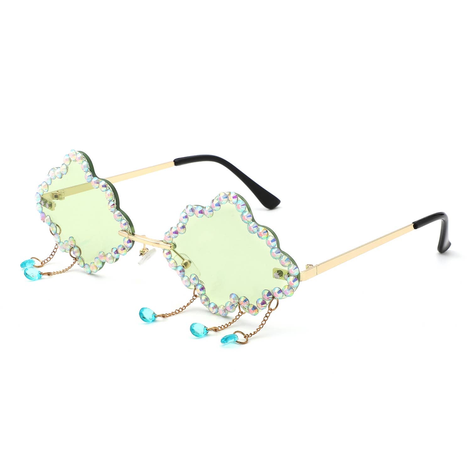 Rhinestone Cloud Irregular Shades Crystal Charm Sunglasses