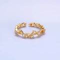 Dainty Open Heart Ring in Gold with Micro Pave Cz Stone