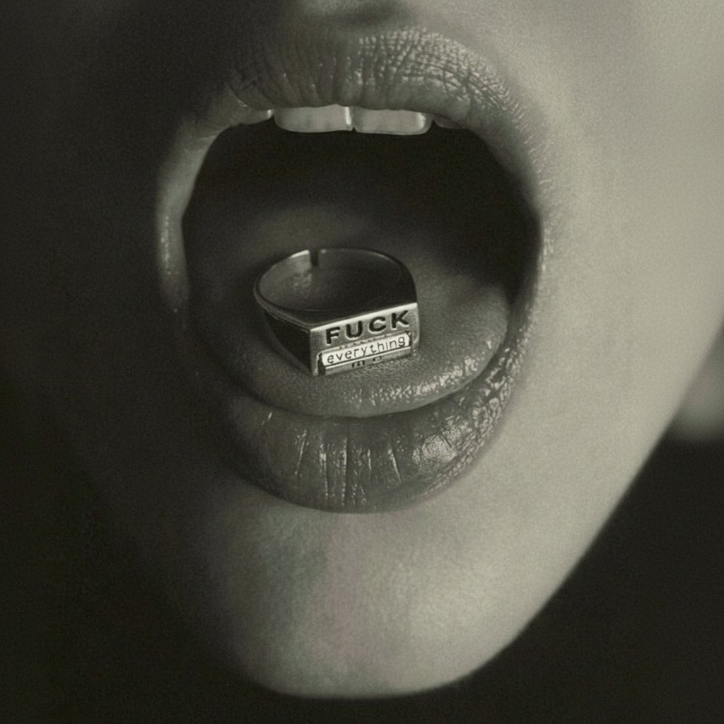 Fuck Everything Rotatable Word Silver Tone Ring