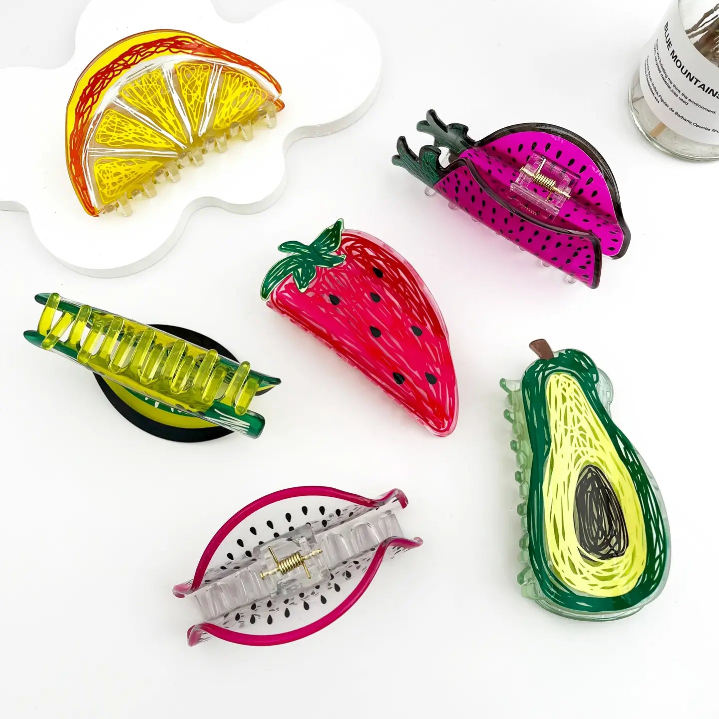 Fruit Still Life Hair Claw – Artistic Pvc Clip