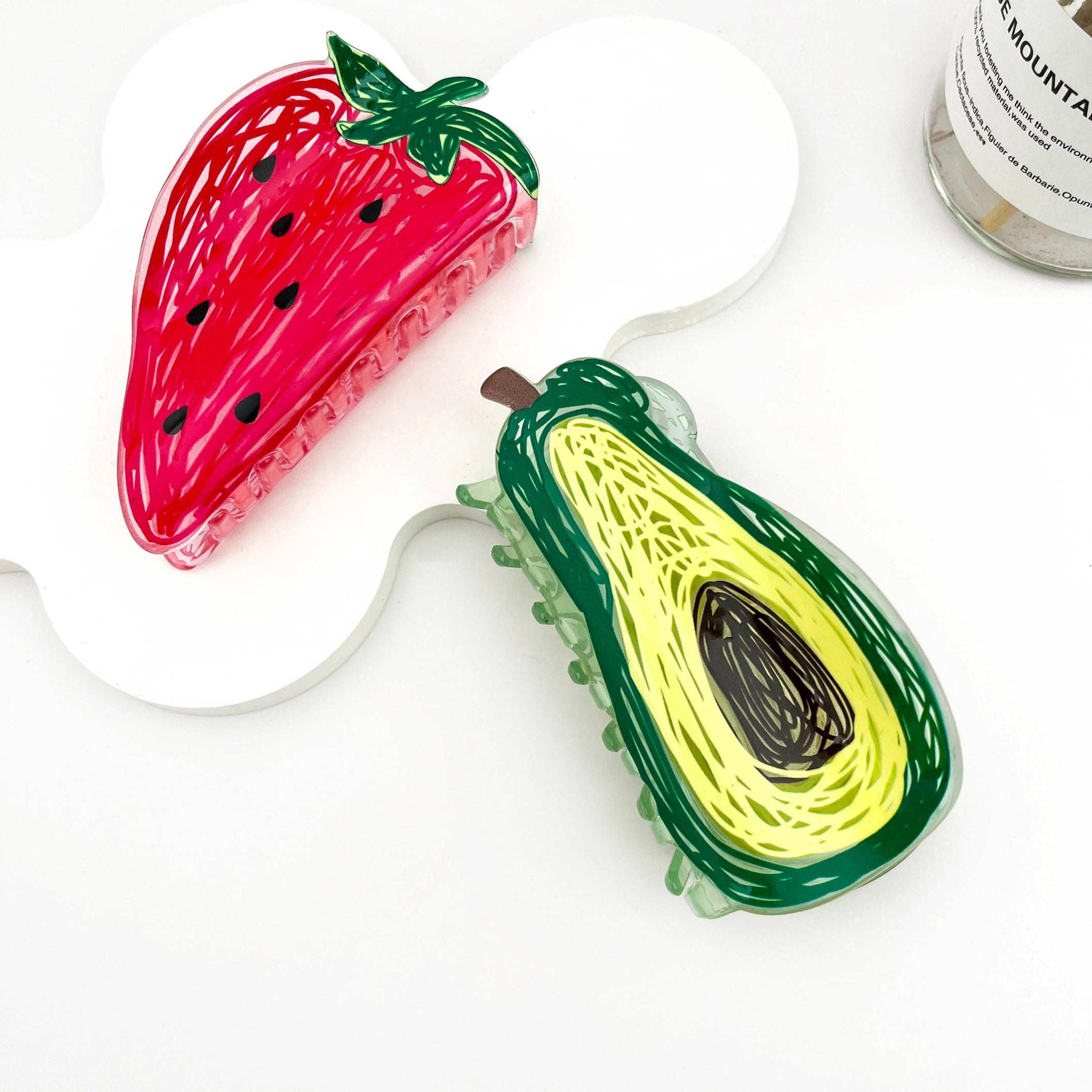 Fruit Still Life Hair Claw – Artistic Pvc Clip