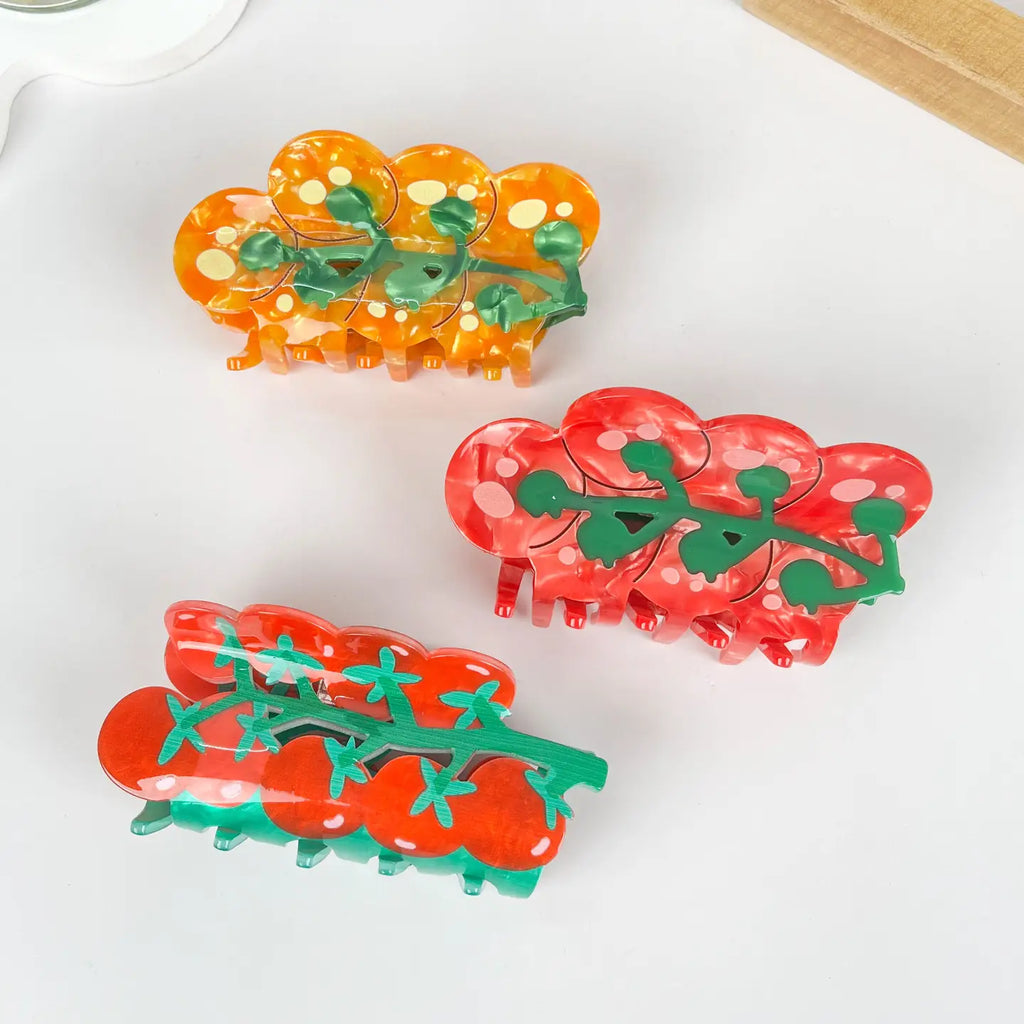 Vegetables and Fruits Cherry Tomato Hair Claw Clip