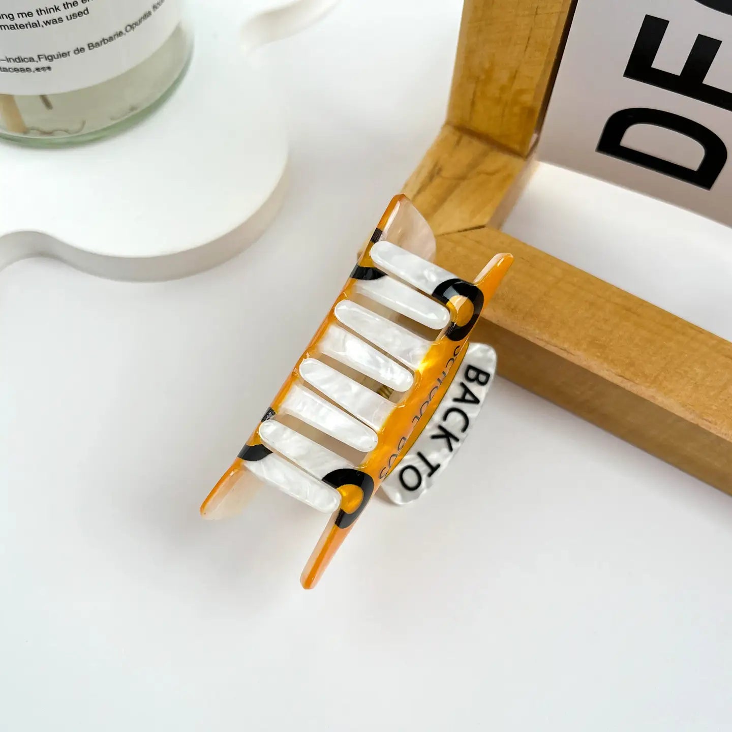 School Bus Acrylic Hair Claw Clip