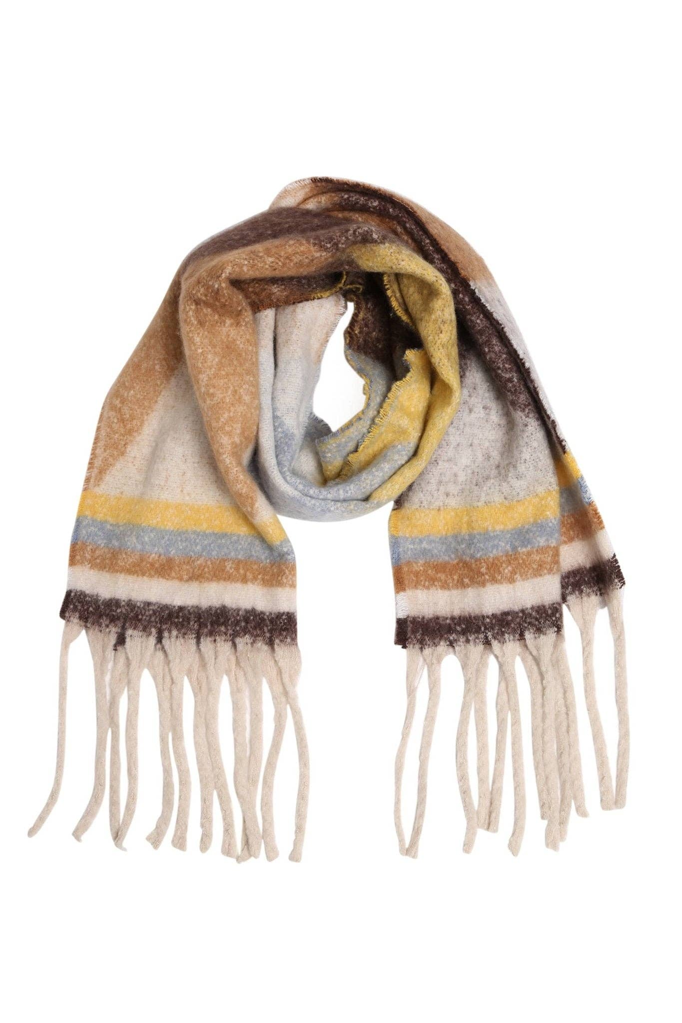 JS2418 Geo Chunky Oblong Scarf with Fringe