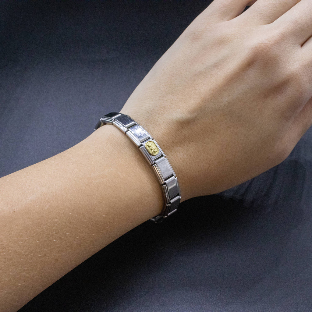 Italian Charms - Aries Zodiac, 9mm Gold Bracelet Links