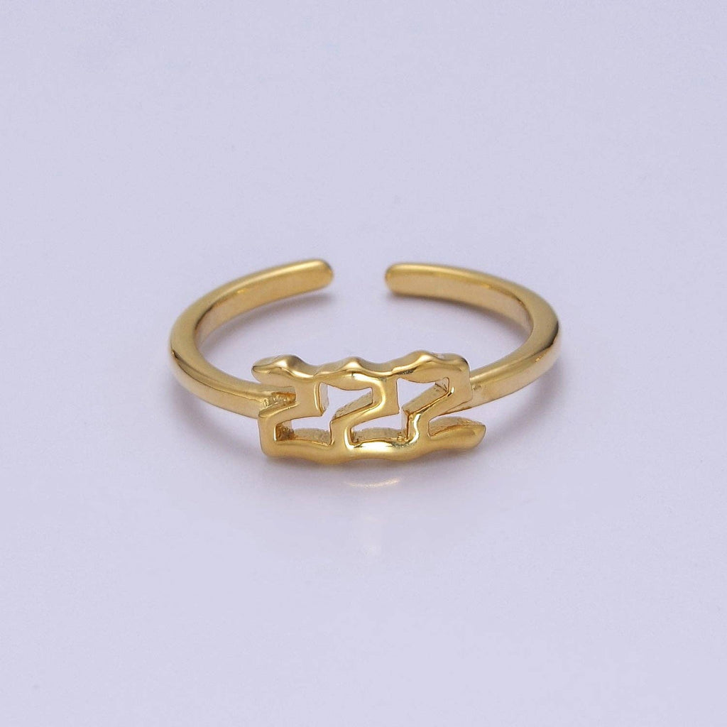Dainty Angel Number Ring, Minimalist Gold Filled Ring Unisex