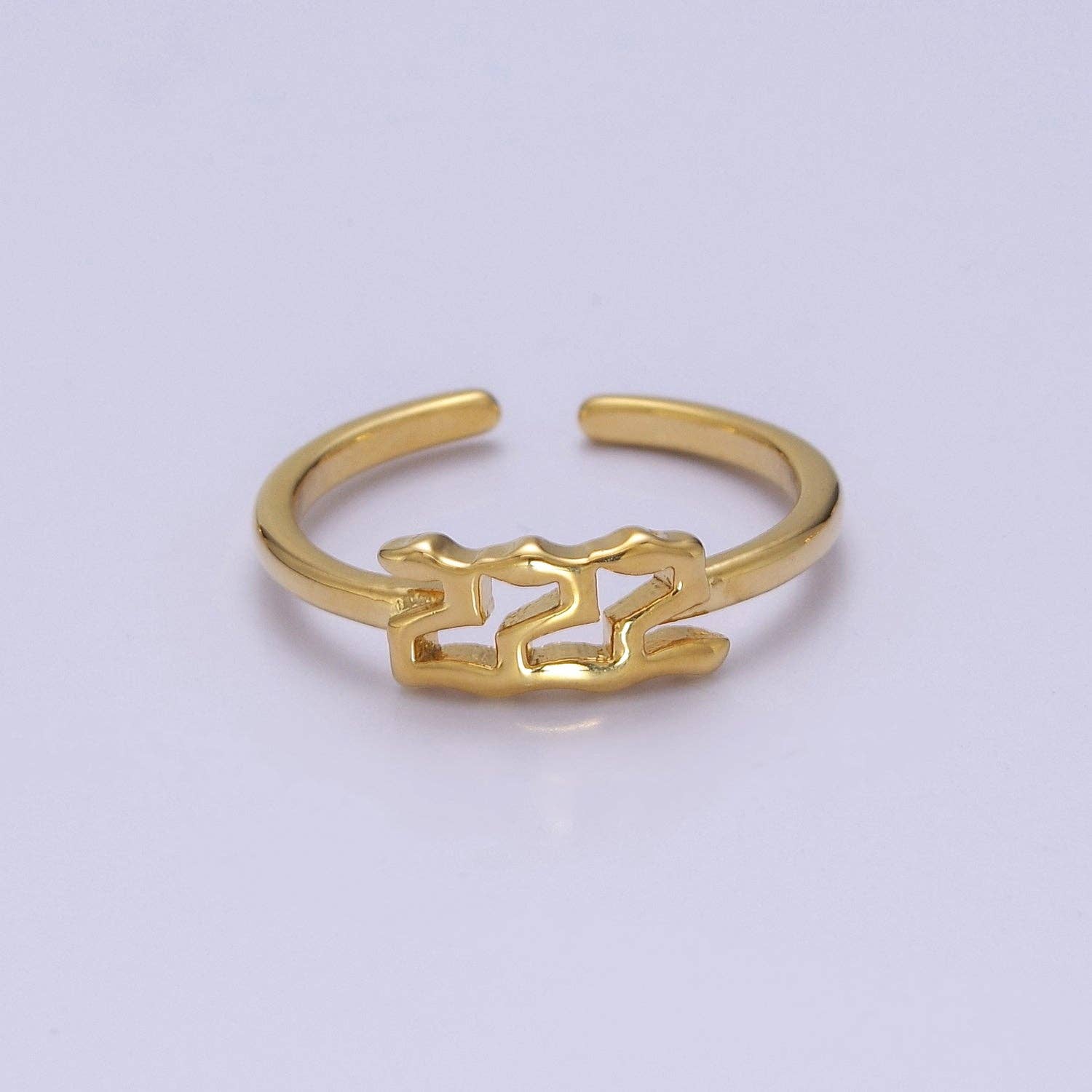 Dainty Angel Number Ring, Minimalist Gold Filled Ring Unisex